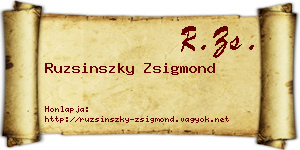 Ruzsinszky Zsigmond névjegykártya